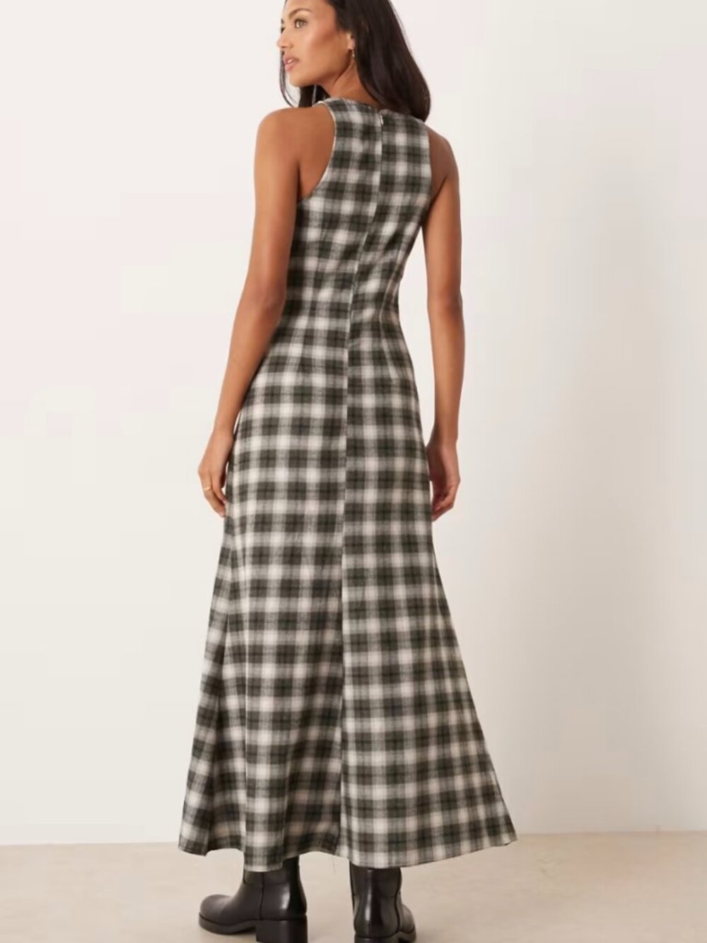 ASOS Design Racer Neck Satin Maxi Dress, Size 4 - Picture 2 of 3